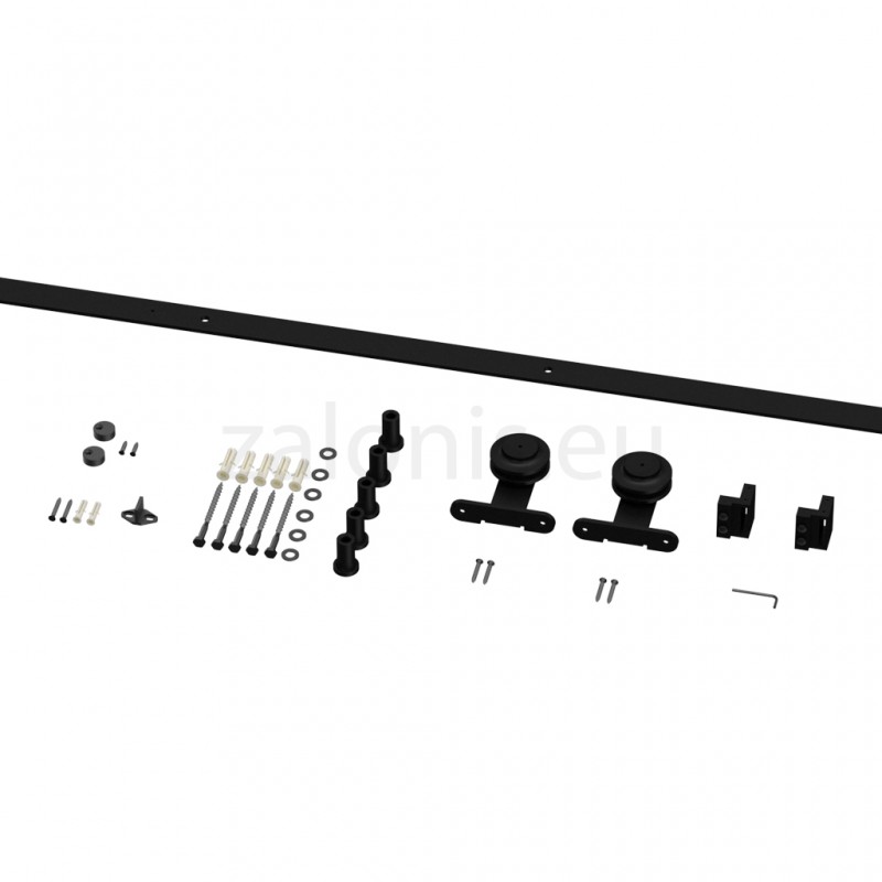 BARN DOOR RAIL 200cm/300cm BLACK D.70 BARN DOOR AND HARDWARE